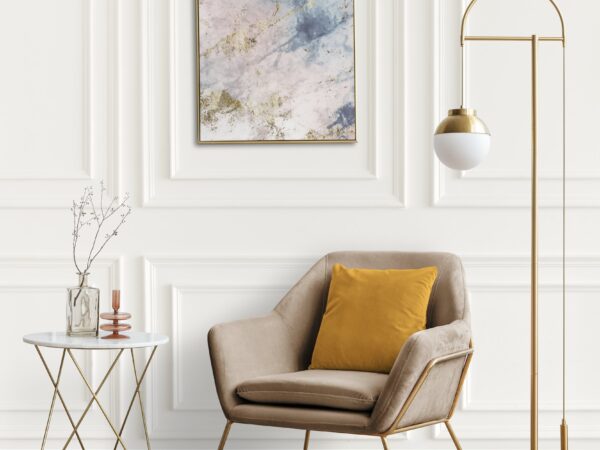 picture frame by velvet armchair 1 min